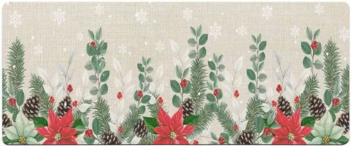 Miniatura 7 de Tapete de baño de eucalipto navideño para bañera, antideslizante, de secado rápido y absorbente, de tierra de diatomeas, para fregadero de cocina