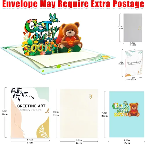 Miniatura 3 de GREETING ART Tarjeta de recupérate pronto, tarjetas religiosas de recuperación, tarjeta de recupérate pronto, tarjetas de condolencias para hombres