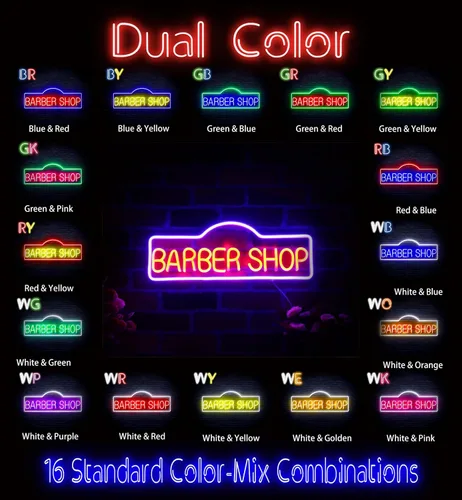 Miniatura 2 de ADVPRO Señal de neón LED de silicona flexible de Barber Shop - rojo y azul - st16s42-fnu0358-rb