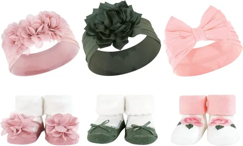 Miniatura 72 de Hudson Baby Conjunto de regalo de diadema y calcetines para niña Flor azul marino rosa