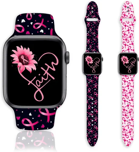 Miniatura 12 de Paquete de 2 correas de reloj navideñas compatibles con Apple Watch de 1.496 pulgadas/1.575 pulgadas/1.614 pulgadas/1.654 pulgadas/1.732