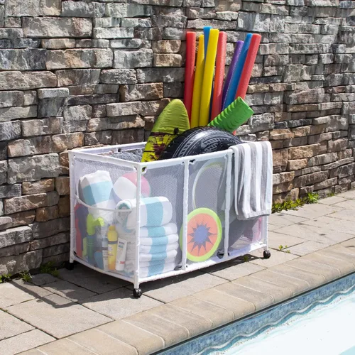 Miniatura 5 de Soporte para fideos de piscina, juguetes, pelotas y flotadores, organizador de almacenamiento de malla, altura para niños, grande