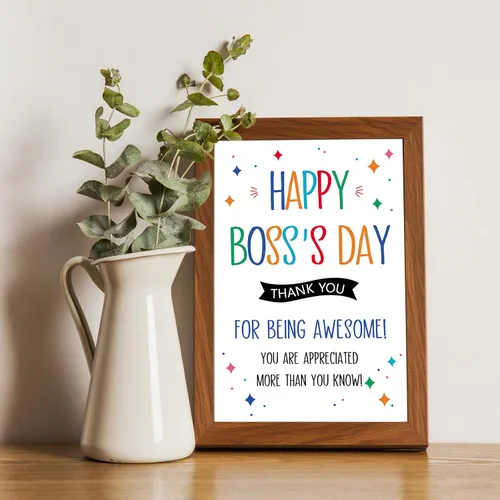 Miniatura 7 de Tarjeta del día del jefe, regalos del día del jefe para mujeres y hombres, tarjeta de regalo feliz del día del jefe para jefe de empleados