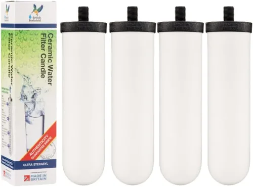 Miniatura 6 de British Berkefeld Doulton 8674 - Vela de filtro de cerámica ultra esterasil para sistema de filtro de agua por gravedad de encimera, montaje corto