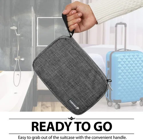 Miniatura 5 de Fosmon Neceser de viaje colgante, organizador compacto de artículos de tocador, bolsa portátil de maquillaje cosmético, kit de afeitado de baño