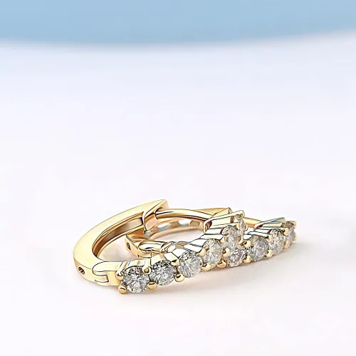 Miniatura 2 de Aros de diamante cultivados en laboratorio de 34 cttw en oro blanco o amarillo de 12" de alto
