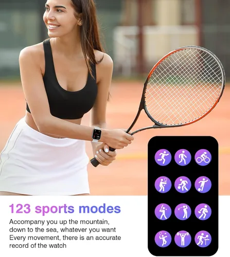 Miniatura 6 de EarlySincere Reloj inteligente 2024 para hombres y mujeres con llamada Bluetooth, pantalla táctil HD de 1.9 pulgadas, reloj inteligente con IP67 Gris