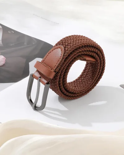 Miniatura 17 de AWAYTR Cinturón trenzado elástico para niños, cinturón de béisbol de golf elástico con hebilla de pasador negro para niños y niñas de 4 a 12 años