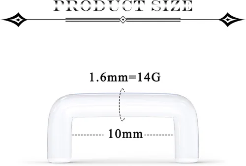 Miniatura 2 de Retenedor de tabique transparente 16G 14G, anillo de tabique transparente, retenedores de piercing flexibles de plástico acrílico en forma de U