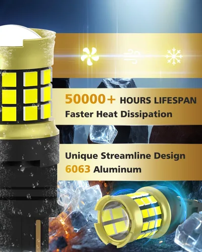 Miniatura 78 de 1156 Bombillas LED Ámbar Amarilla Luz de Señal de Giro 400% de Brillo 1141 1003 7506 Bombillas LED P21W Usadas para Luces Intermitentes Luz Trasera