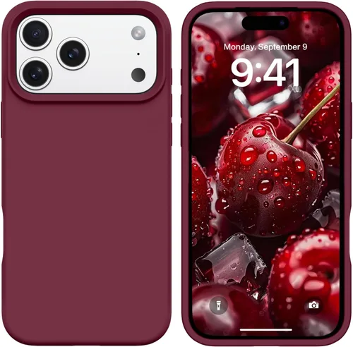 Miniatura 474 de GUAGUA Funda compatible con iPhone 17 Pro Max de 6.9 pulgadas, silicona líquida, goma de gel suave, delgada, forro de microfibra delgada
