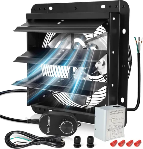 Miniatura 15 de Criditpid Ventilador Extractor de Pared con Persiana de 7 Pulgadas, Ventilador Extractor de Cocina con Interruptor de Encendido/Apagado para Ático