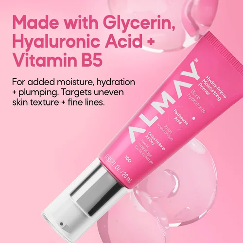 Miniatura 7 de Almay Hydra-Prime - Primer hidratante con ácido hialurónico, hidratante y suaviza la piel, maquillaje de larga duración, vegano, libre de crueldad
