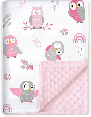 Miniatura 11 de BORITAR Manta de bebé para niños y niñas, súper suave de doble capa de minky con respaldo punteado, encantadora manta con diseño de animales