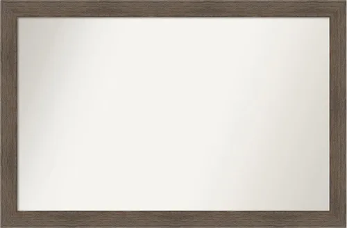 Miniatura 184 de Amanti Art Espejo de pared personalizado no biselado (24 x 27 pulgadas), marco estrecho de nogal chipre - varios tamaños personalizados - Espejo