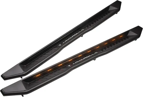 Armordillo FX - Estribos LED secuenciales compatibles con Jeep Wrangler 2018-2023, Jeep Wrangler 4xe 2021-2023, modelo de 4 puertas, cuerpo JL,
