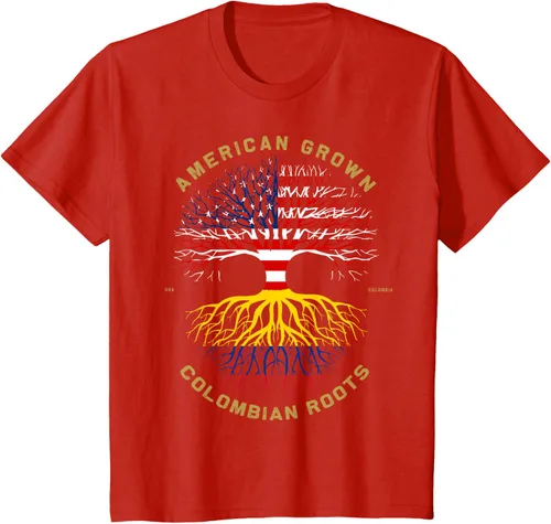 Miniatura 51 de Camiseta de regalo con la bandera de Estados Unidos con árbol de raíces colombianas