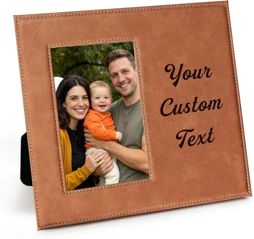 Miniatura 8 de Marco de fotos personalizado grabado con láser, marco de madera de 7 x 5 pulgadas, marco de fotos de madera personalizado, cualquier texto de regalo