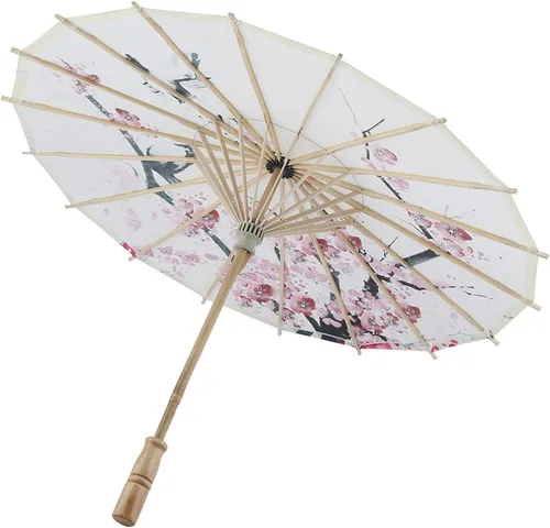 Miniatura 7 de Paraguas chino de papel japonés de 22 pulgadas, paraguas de papel engrasado, arte chino, clásico, paraguas de baile de ciruelo, paraguas asiático