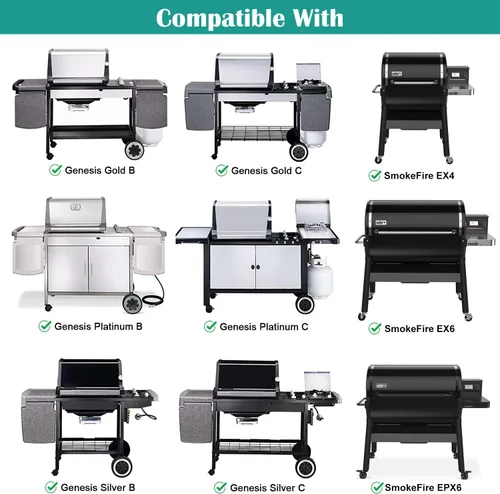 Miniatura 5 de Parrilla de hierro fundido 7598 para parrilla Weber Spirit serie 300, repuesto reversible para parrillas Weber Spirit i y II E-310 E-310 S-310 E-315