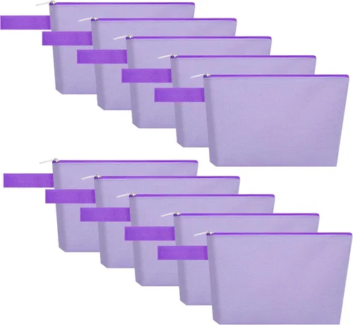 Miniatura 73 de 10 bolsas de maquillaje de lona de algodón con parte inferior y correa, bolsa de cosméticos multiusos con cremallera, bolsa de aseo de viaje, bolsa