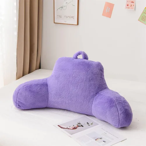 Miniatura 23 de A Nice Night Almohada de lectura de piel sintética con cuña para adultos y niños, respaldo con brazos para sentarse en la cama/sofá para reposo