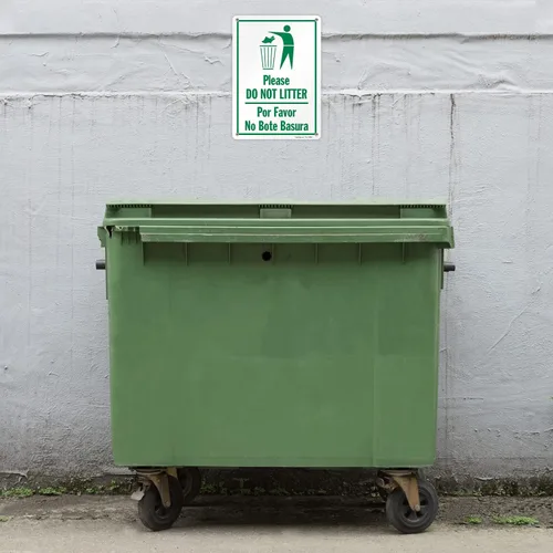Miniatura 3 de SmartSign Letrero de metal con texto en inglés "Please Do Not Litter, Por Favor No Bote Basura" de 14 x 10 pulgadas, aluminio laminado a prueba