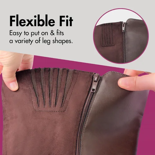Miniatura 2 de Hawkwell Botas altas hasta la rodilla con cremallera lateral extra anchas para mujer