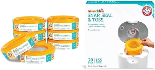 Miniatura 6 de Munchkin® Arm & Hammer - Anillos de repuesto para cubos de pañales, capacidad para hasta 272 pañales para recién nacidos, 1 paquete