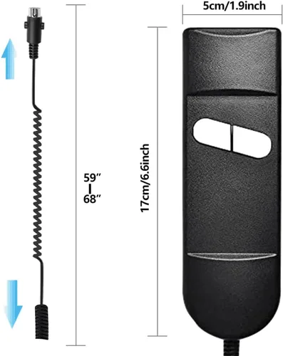 Miniatura 2 de Reemplazo remoto de silla elevadora, 5 pines, 2 botones, recto, control remoto reclinable eléctrico, repuesto para la mayoría de marcas de sillas