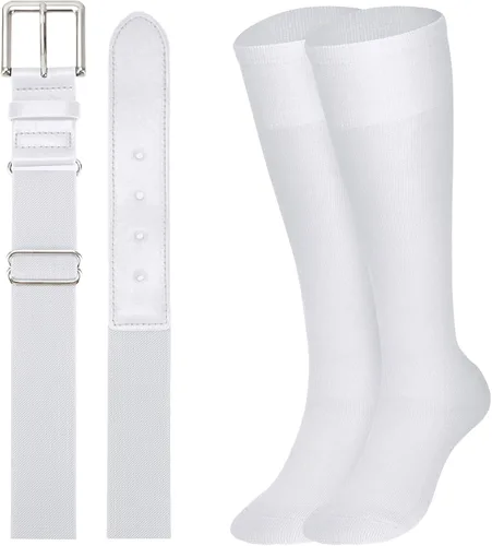 Miniatura 22 de XZQTIVE Conjunto combinado de calcetines de béisbol y softbol y cinturón de béisbol y sóftbol, calcetines de fútbol hasta la rodilla para niños