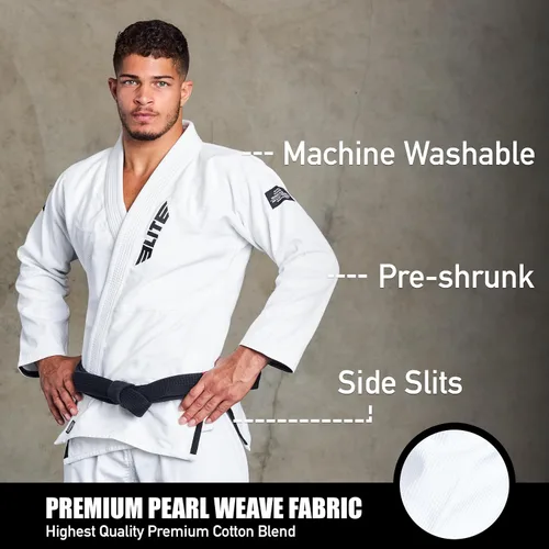 Miniatura 2 de Elite Sports - Kimono para hombres, gi, aprobado por la IBJJF, tela pre-encogida con cinturón para Jiu Jitsu brasileño (ver guía de tallas)