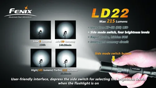 Miniatura 7 de Fenix LD22 Linterna, color negro
