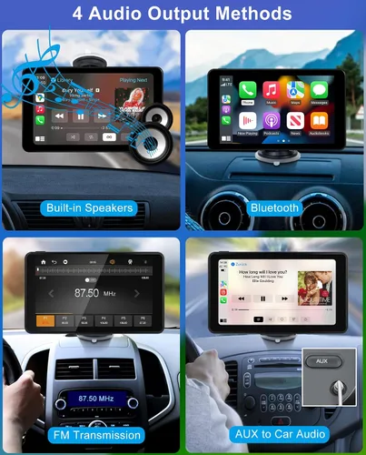 Miniatura 6 de Estéreo de coche inalámbrico CarPlay y Android Auto, pantalla táctil de 7 pulgadas HD, Bluetooth, AirPlay, reproductor de música y video portátil
