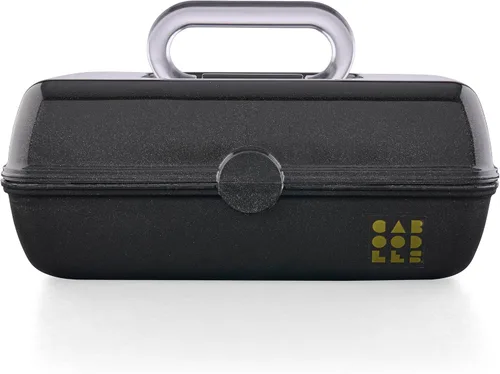 Miniatura 20 de Caboodles Pretty in Petite - Caja de maquillaje de dos tonos rosa sobre lavanda, caja organizadora de plástico duro, 2 bandejas giratorias, espejo