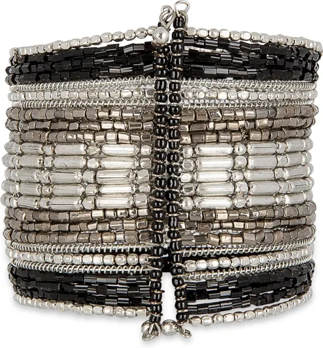 Miniatura 3 de SPUNKYsoul - Brazalete para mujer, acero inoxidable, NegroPlateado, cuff-bracelets-arc