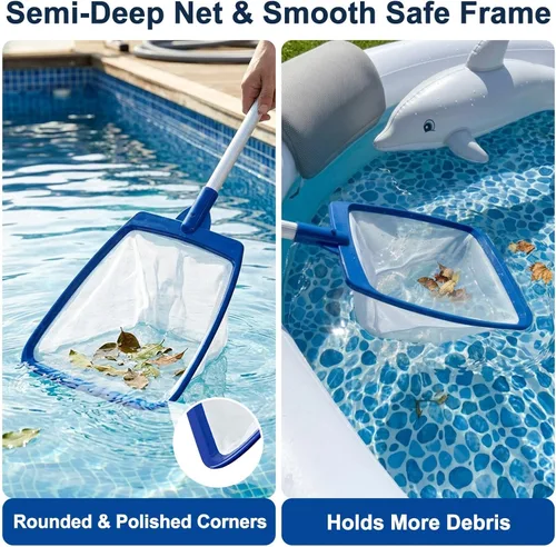 Miniatura 4 de POOLAZA Red de desnatador para bañera de hidromasaje, malla fina con mango de aluminio extensible de 35 pulgadas, para bañera de hidromasaje