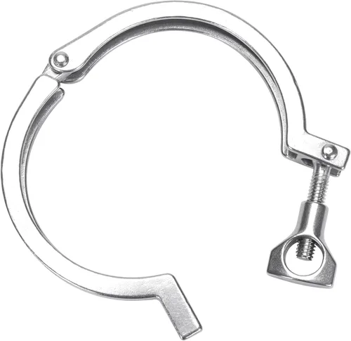 Miniatura 2 de DERNORD Abrazadera Sanitaria de Acero Inoxidable de Un Solo Pin Tri Clamps Trébol (Tubo OD: 3")