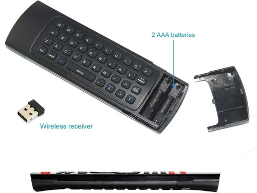 Miniatura 5 de Rii MX3 Multifunción 2.4G Fly Mouse Mini Teclado Inalámbrico y Control Remoto Infrarrojo y 3-Giroscopio + 3-Gsensor para Google Android Smart TV