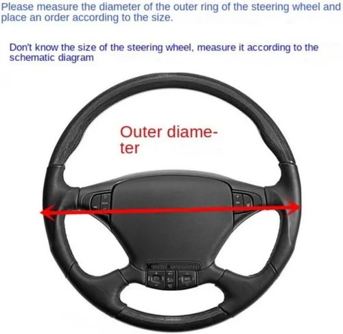 Miniatura 5 de Funda de cuero para volante de auto, camioneta y furgoneta, ajuste universal para 14, 15, 16, 17, 18, 19 pulgadas, máxima adherencia