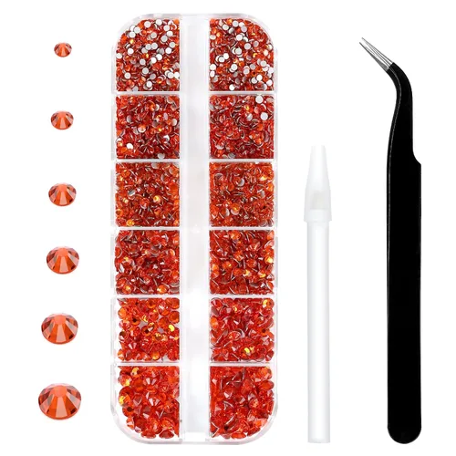 Miniatura 38 de 3792 diamantes de imitación con parte trasera plana para manualidades, piedras preciosas de cristal para uñas, diamantes de imitación brillantes