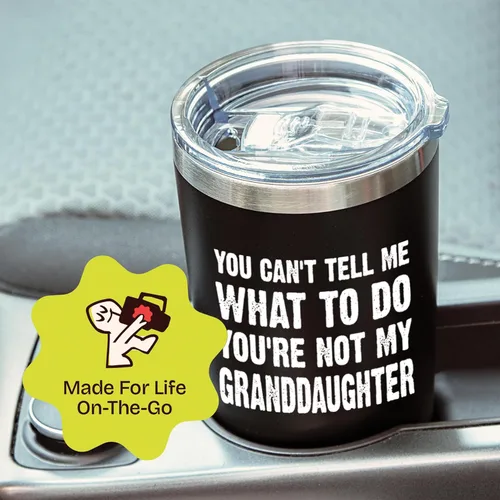 Miniatura 3 de KLUBI Regalos para el abuelo de parte de la nieta, vaso negro de 20 onzas, regalo genial para abuelo, el mejor regalo para papá anciano, regalos
