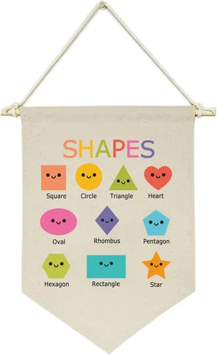 Banner educativo con formas para decoración de pared de aula, regalo para profesores, escuela en casa, preescolar, guardería, decoración de pared,
