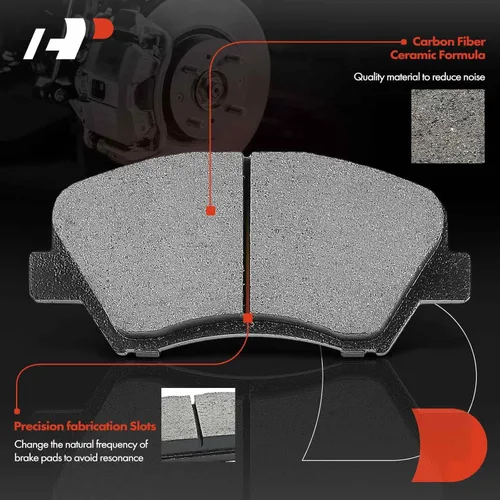 Miniatura 7 de A-Premium Kit de rotores de freno de disco ventilados delanteros de 11.02 pulgadas (280mm) + pastillas de cerámica compatibles con modelos selectos