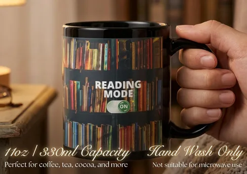 Miniatura 5 de Onebttl Regalos para amantes de los libros, taza que cambia de color, taza de café de cerámica con modo de lectura, regalo para lectores, ratones