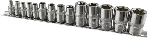 Miniatura 3 de Torx/Star - Juego de 14 enchufes hembra de 1/4 pulgadas / 3/8 pulgadas y 1/2 pulgadas E4 - E24