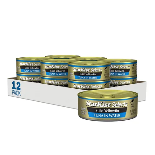 StarKist Selects - Atún claro sólido en lata de agua, atún en agua, 4.5 onzas (paquete de 12)