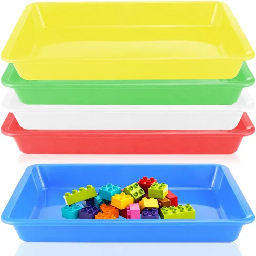Bandejas de arte de plástico, 5 piezas apilables para actividades y manualidades, bandeja de joyería para proyectos de bricolaje, pintura, cuentas,