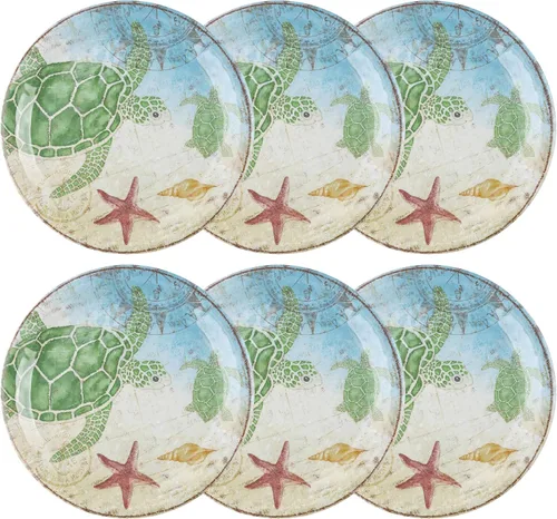 Miniatura 7 de UP UPware - Juego de platos redondos para ensalada de melamina de cangrejo, platos redondos para risotto, pasta y ensalada, sin BPA, aptos