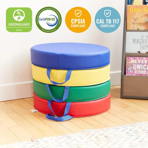 Miniatura 6 de ECR4Kids SoftZone Carry Me - Cojines de piso para asientos flexibles de aula, espuma de 3 pulgadas